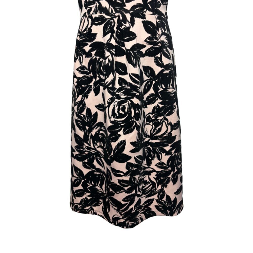 EnFocus Studio Sz 12 Pink W/ Velvet Flowers Mesh Sweetheart Neck Midi Dress(1393 - Picture 2 of 4